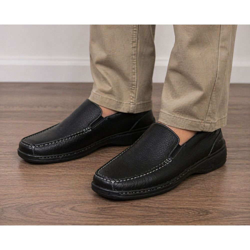 Perry Ellis America Men's SOHO Leather Slip On Driving Loafer Shoes 9 1/2 Navy